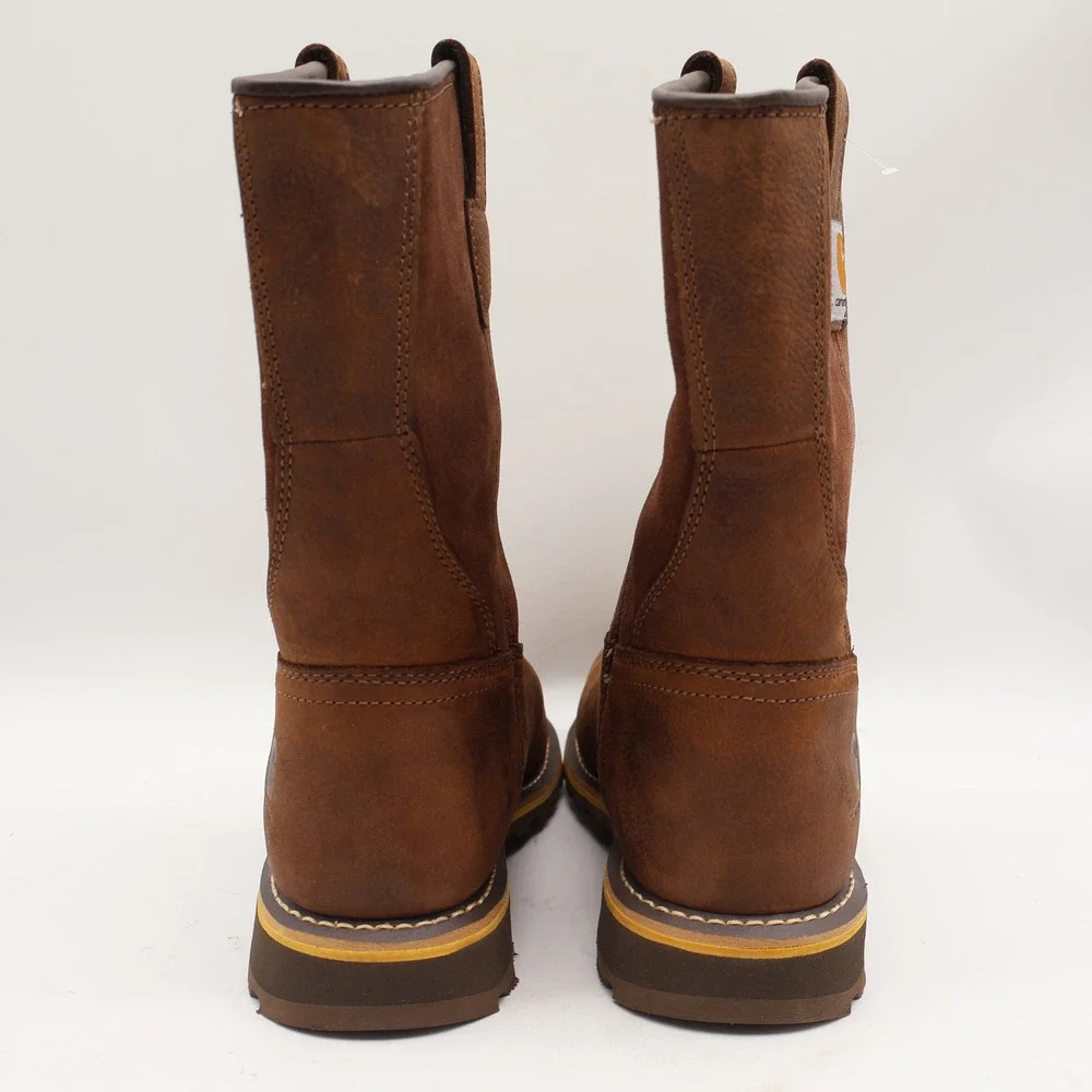 Carhartt Waterproof Pull-On Work Boot Mens 9 Brown Leather Soft Toe CMP1053